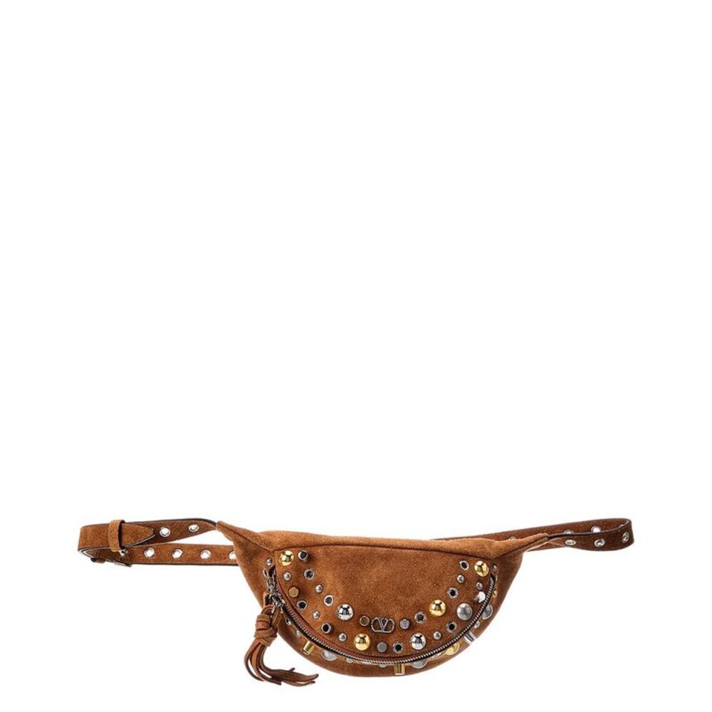 Valentino Vlogo Suede Belt Bag, Brown
